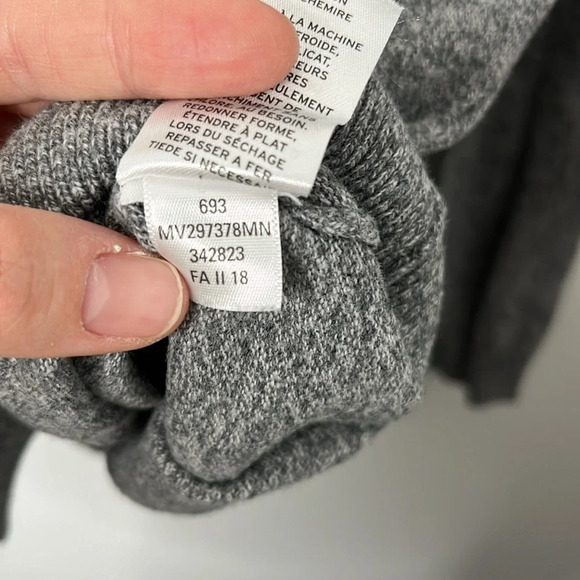 Nordstrom Men’s Gray Half Zip Cotton & Cashmere Blend Pullover - Picture 6 of 7